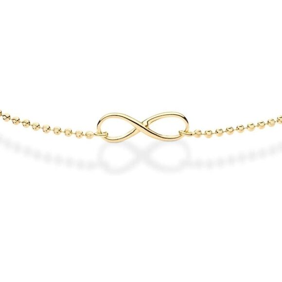 Sterling Silver or Gold Infinity ball chain Anklet - Picture 4 of 13